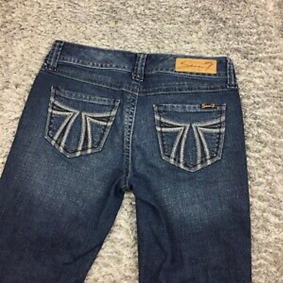 Seven7 Dojo Capri Jeans Womens Size 2 Blue Denim Dark Wash Stretch - Picture 4 of 11